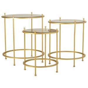 Set mit 3 Tischen Alexandra House Living Gold 53 x 60 x 53 cm