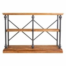 Shelve Alexandra House Living Brown Black Grey Iron Fir wood 35 x 79 x 120 cm