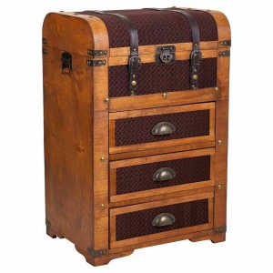 Chest of drawers Alexandra House Living Brown PVC Wood Metal Cloth 35 x 71 x 46 cm