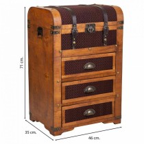 Chest of drawers Alexandra House Living Brown PVC Wood Metal Cloth 35 x 71 x 46 cm