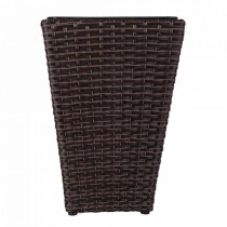 Planter Alexandra House Living Brown Iron Rattan Plastic 28 x 40 x 28 cm