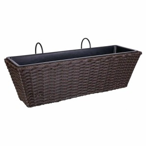 Geländertopf Alexandra House Living Braun Eisen Rattan Kunststoff 20 x 19 x 61 cm