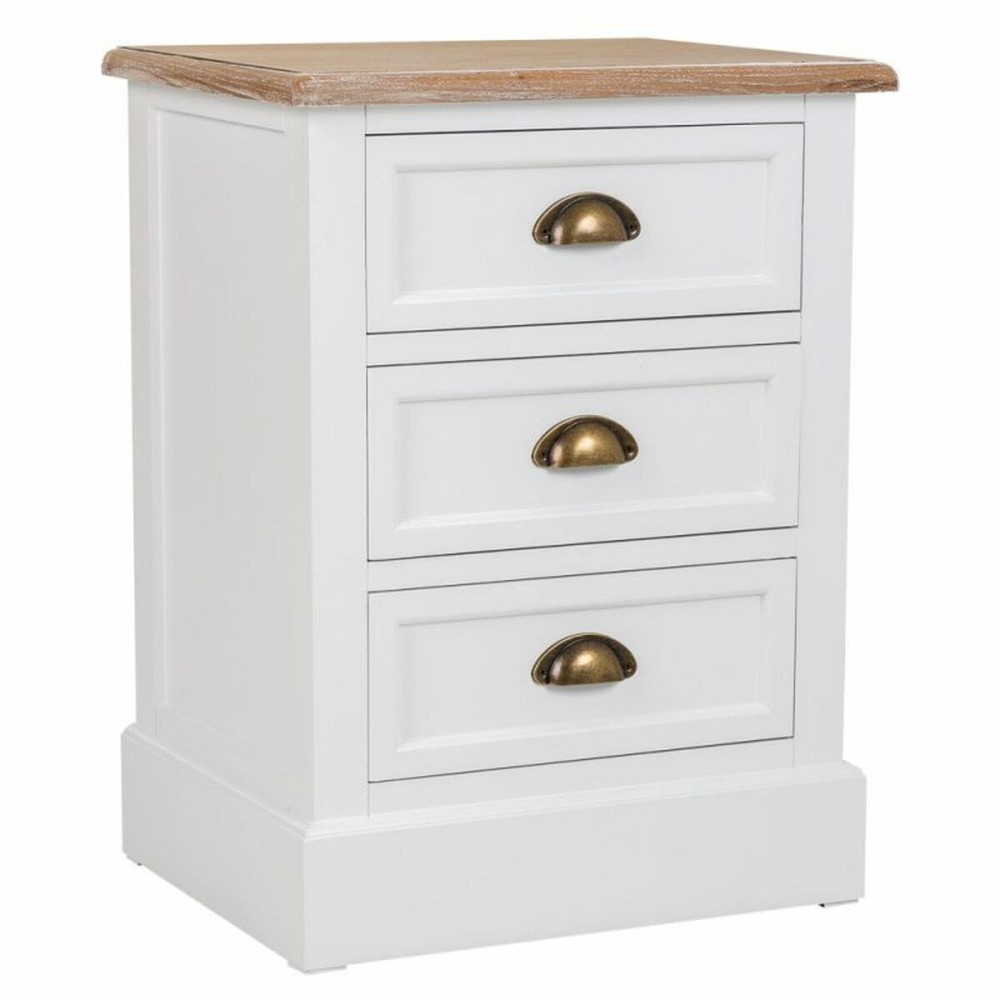 Nightstand Alexandra House Living White Brown 35 x 60 x 45 cm