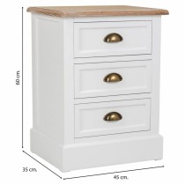 Nightstand Alexandra House Living White Brown 35 x 60 x 45 cm