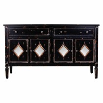 Buffet Alexandra House Living Noir Métal verre Bois d'épicéa 38 x 80 x 140 cm