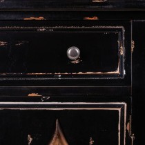 Buffet Alexandra House Living Noir Métal verre Bois d'épicéa 38 x 80 x 140 cm