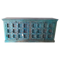 Anrichte Alexandra House Living Blau Akazienholz Mango-Holz 51 x 96 x 210 cm