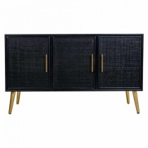 Sideboard Alexandra House Living Black Golden MDF Wood