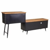 Sideboard Alexandra House Living Brown Black Grey Iron Rattan Fir wood 42 x 90 x 202 cm