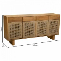 Anrichte Alexandra House Living Braun Tannenholz Paulonia-Holz 36 x 75 x 160 cm