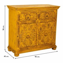 Buffet Alexandra House Living Jaune Fer Bois de manguier 40 x 90 x 90 cm