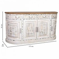 Buffet Alexandra House Living Blanc Marron Laiton Bois de manguier 45 x 177 x 91 cm