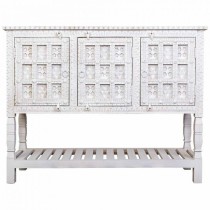 Sideboard Alexandra House Living White Natural Mango wood 42 x 130 x 101 cm