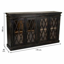 Sideboard Alexandra House Living Black Glass Mango wood 40 x 100 x 170 cm