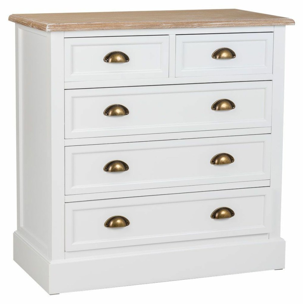 Chest of drawers Alexandra House Living White Brown Zinc Alloy MDF Wood 40 x 80 x 80 cm