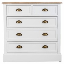 Chest of drawers Alexandra House Living White Brown Zinc Alloy MDF Wood 40 x 80 x 80 cm