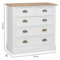 Commode Alexandra House Living Blanc Marron Alliage de Zinc Bois MDF 40 x 80 x 80 cm