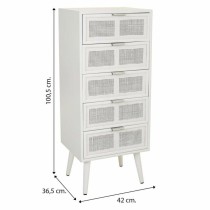 Chest of drawers Alexandra House Living White Bamboo MDF Wood 36 x 100 x 42 cm