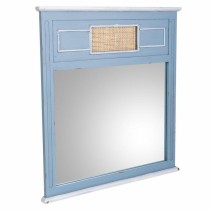 Wandspiegel Alexandra House Living Blau Glas Rattan Tannenholz 3 x 76 x 70 cm