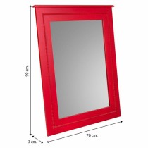 Wall mirror Alexandra House Living Red Glass Fir wood 3 x 90 x 70 cm