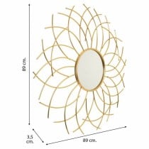 Wall mirror Alexandra House Living Golden Metal Glass 3 x 89 x 89 cm