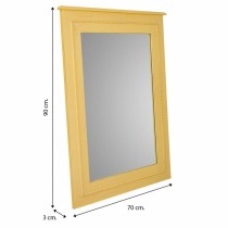 Miroir mural Alexandra House Living Jaune verre Bois d'épicéa 3 x 90 x 70 cm