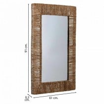 Miroir mural Alexandra House Living Marron Jute 3 x 61 x 91 cm