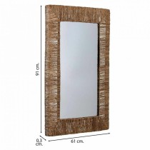 Wall mirror Alexandra House Living Brown Jute 3 x 61 x 91 cm