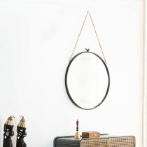 Wall mirror Alexandra House Living Black Glass Iron 1 x 60 x 60 cm