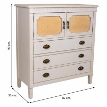 Commode Alexandra House Living Blanc Rotin Bois d'épicéa Bois MDF 36 x 90 x 82 cm