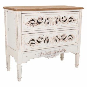 Chest of drawers Alexandra House Living White Fir wood MDF Wood 38 x 76 x 86 cm