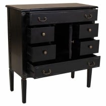 Chest of drawers Alexandra House Living Black Rattan Fir wood MDF Wood 38 x 90 x 85 cm