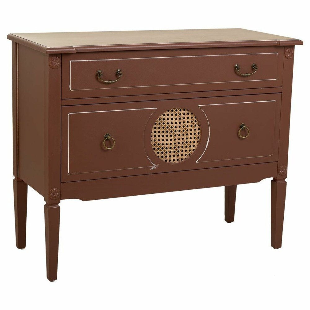 Chest of drawers Alexandra House Living Brown Natural Rattan Fir wood MDF Wood 38 x 72 x 88 cm