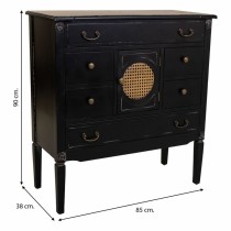 Commode Alexandra House Living Noir Rotin Bois d'épicéa Bois MDF 38 x 90 x 85 cm