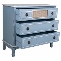 Commode Alexandra House Living Bleu Rotin Bois d'épicéa Bois MDF 38 x 80 x 90 cm