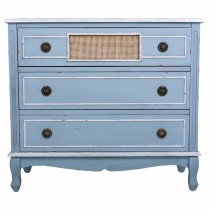 Commode Alexandra House Living Bleu Rotin Bois d'épicéa Bois MDF 38 x 80 x 90 cm