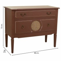 Commode Alexandra House Living Marron Naturel Rotin Bois d'épicéa Bois MDF 38 x 72 x 88 cm