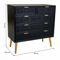 Chest of drawers Alexandra House Living Black Golden MDF Wood