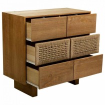 Kommode Alexandra House Living Braun Schnur Tannenholz Paulonia-Holz 36 x 75 x 80 cm