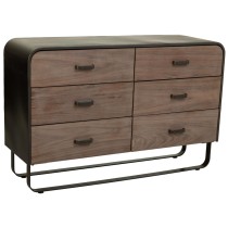 Kommode Alexandra House Living Braun Holz Eisen Platte Tannenholz 40 x 78 x 120 cm