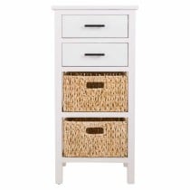 Chest of drawers Alexandra House Living White MDF Wood Natural Fibre 92 x 32 x 44 cm