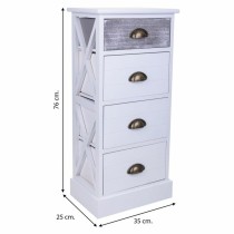 Chest of drawers Alexandra House Living White Paolownia wood MDF Wood 25 x 76 x 35 cm