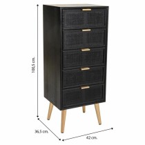 Chest of drawers Alexandra House Living Black Golden MDF Wood