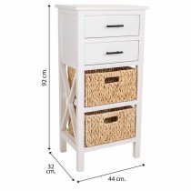 Caisson à Tiroirs Alexandra House Living Blanc Bois MDF Fibre naturelle 92 x 32 x 44 cm