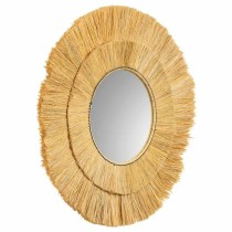 Wall mirror Alexandra House Living Brown Iron Natural Fibre 100 x 3 x 100 cm