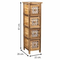 Caisson à Tiroirs Alexandra House Living Marron Bois Bois de paulownia 26 x 61 x 22 cm