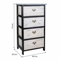 Chest of drawers Alexandra House Living White Black Paolownia wood 29 x 73 x 40 cm