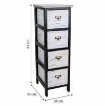 Chest of drawers Alexandra House Living White Black Paolownia wood 32 x 81 x 26 cm