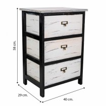 Schubladenschrank Alexandra House Living Weiß Schwarz Paulonia-Holz 29 x 58 x 40 cm