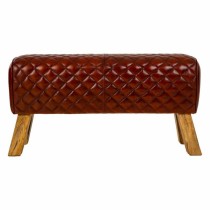 Banquette Alexandra House Living Cuir Bois de manguier 46 x 35 x 89 cm